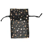 GOLD STARS ORGANZA DRAWSTRING BAGS 27229-BX